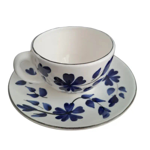 ست فنجان و نعلبکی قهوه - چای Ceramic محصول ایران مدل گل کد 2402